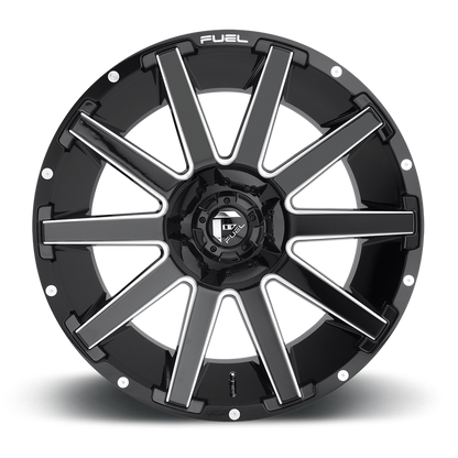 Fuel 1PC D615 CONTRA 20x10 -19 6x135/6x139.7/6x135/5.5 GLOSS BLACK MILLED