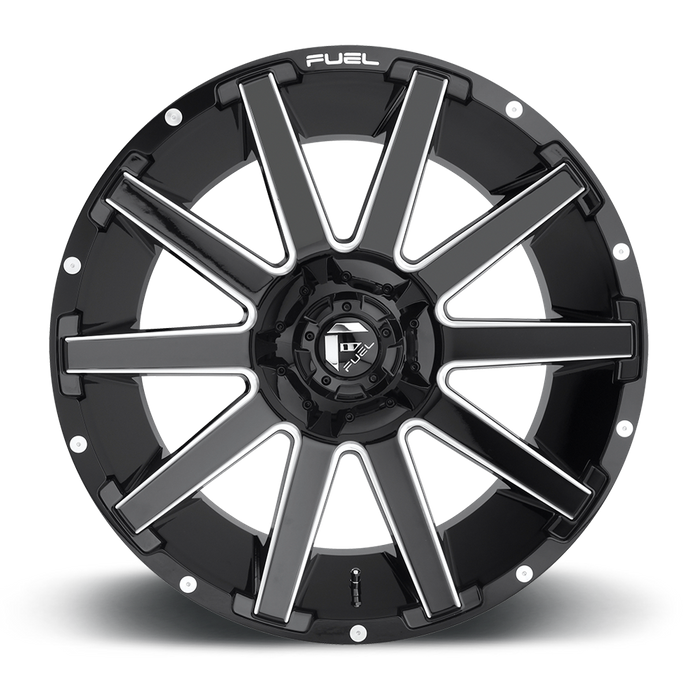 Fuel 1PC D615 CONTRA 20x10 -18 8x180/8x7.1 GLOSS BLACK MILLED