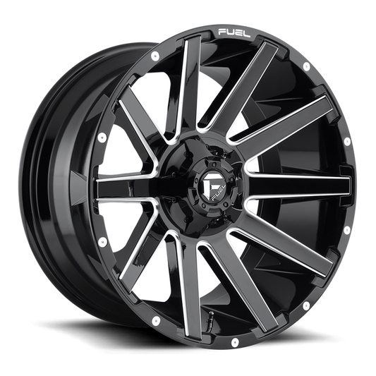 Fuel 1PC D615 CONTRA 20x10 -18 8x180/8x7.1 GLOSS BLACK MILLED