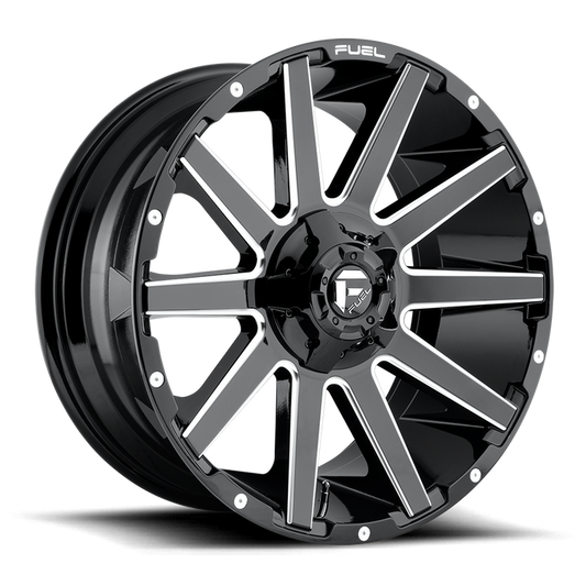 Fuel 1PC D615 CONTRA 20x9 19 6x120/6x139.7/6x120/5.5 GLOSS BLACK MILLED