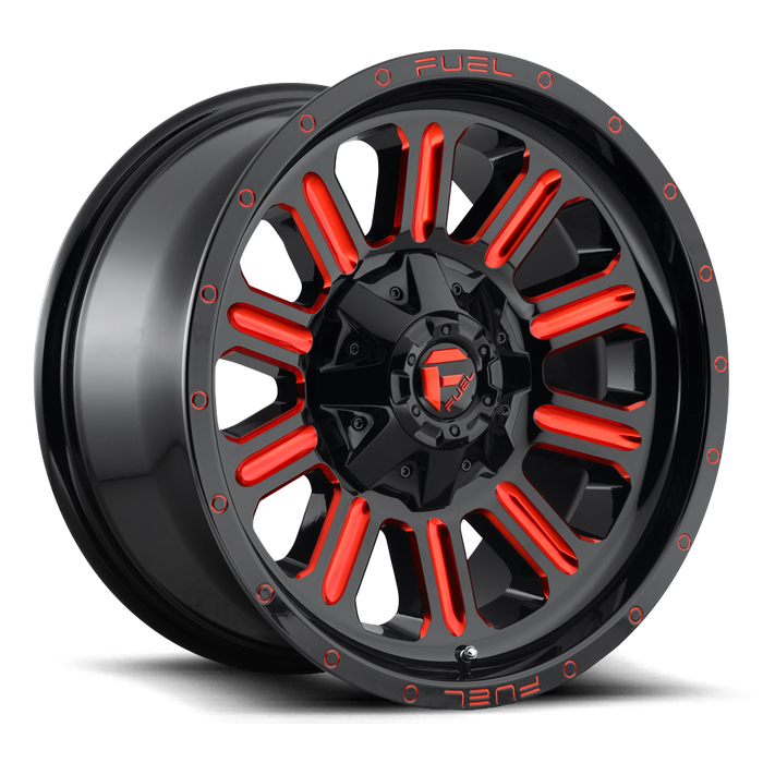 Fuel 1PC D621 HARDLINE 20x10 -18 8x170/8x6.7 GLOSS BLACK RED TINTED CLEAR