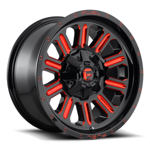 Fuel 1PC D621 HARDLINE 15x8 -18 5x139.7/5x5.5 GLOSS BLACK RED TINTED CLEAR