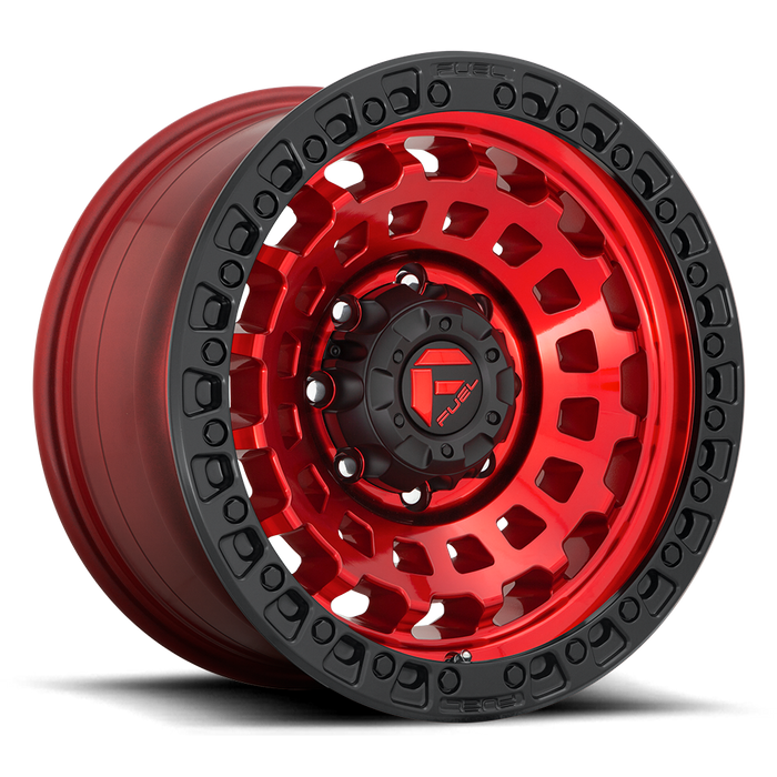Fuel 1PC D632 ZEPHYR 17x9 1 5x127/5x5.0 CANDY RED BLACK BEAD RING