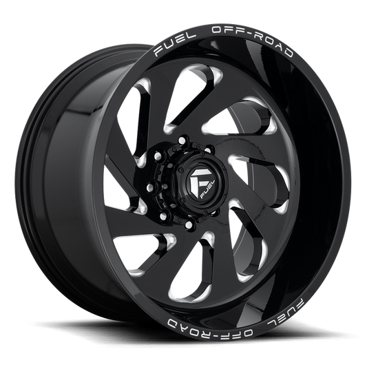 Fuel 1PC D637 VORTEX 20X10 -18 6X139.7/6X5.5 GLOSS BLACK MILLED