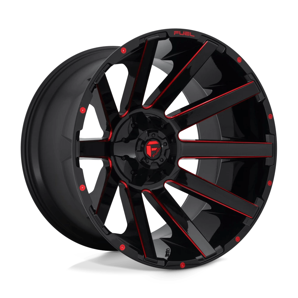 Fuel 1PC D643 CONTRA 24x14 -75 8x165.1/8x6.5 GLOSS BLACK RED TINTED CLEAR
