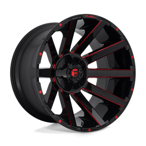 Fuel 1PC D643 CONTRA 24x14 -75 8x170/8x6.7 GLOSS BLACK RED TINTED CLEAR