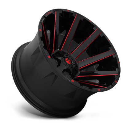 Fuel 1PC D643 CONTRA 24x14 -75 8x180/8x7.1 GLOSS BLACK RED TINTED CLEAR