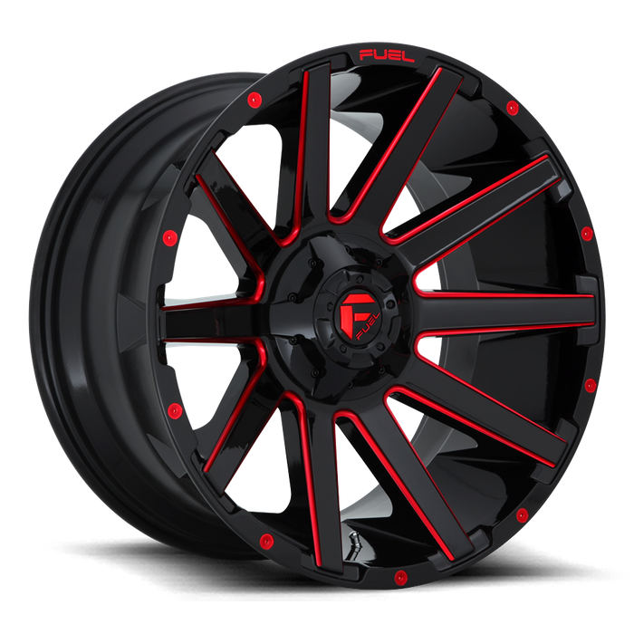Fuel 1PC D643 CONTRA 20x9 2 6x135/6x139.7/6x135/5.5 GLOSS BLACK RED TINTED CLEAR