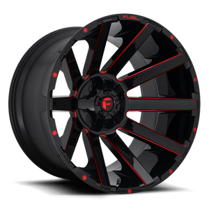 Fuel 1PC D643 CONTRA 24x14 -75 6x135/6x139.7/6x135/5.5 GLOSS BLACK RED TINTED CLEAR