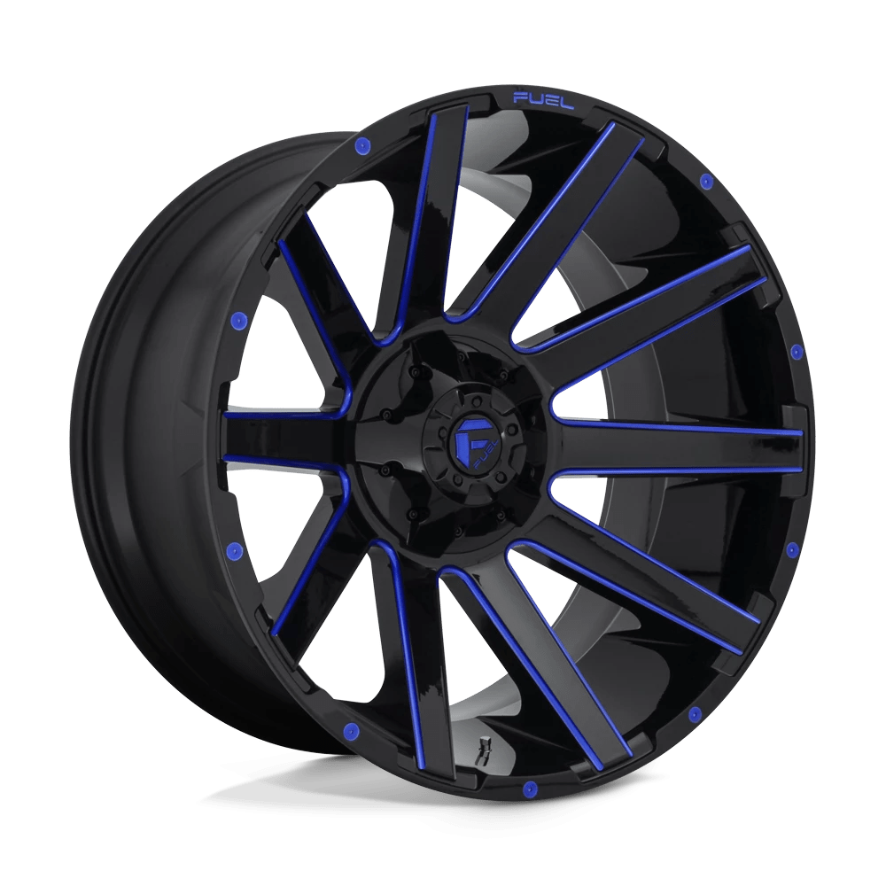 Fuel 1PC D644 CONTRA 24x14 -75 8x165.1/8x6.5 GLOSS BLACK BLUE TINTED CLEAR