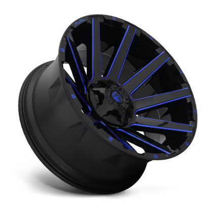 Fuel 1PC D644 CONTRA 24x14 -75 8x170/8x6.7 GLOSS BLACK BLUE TINTED CLEAR