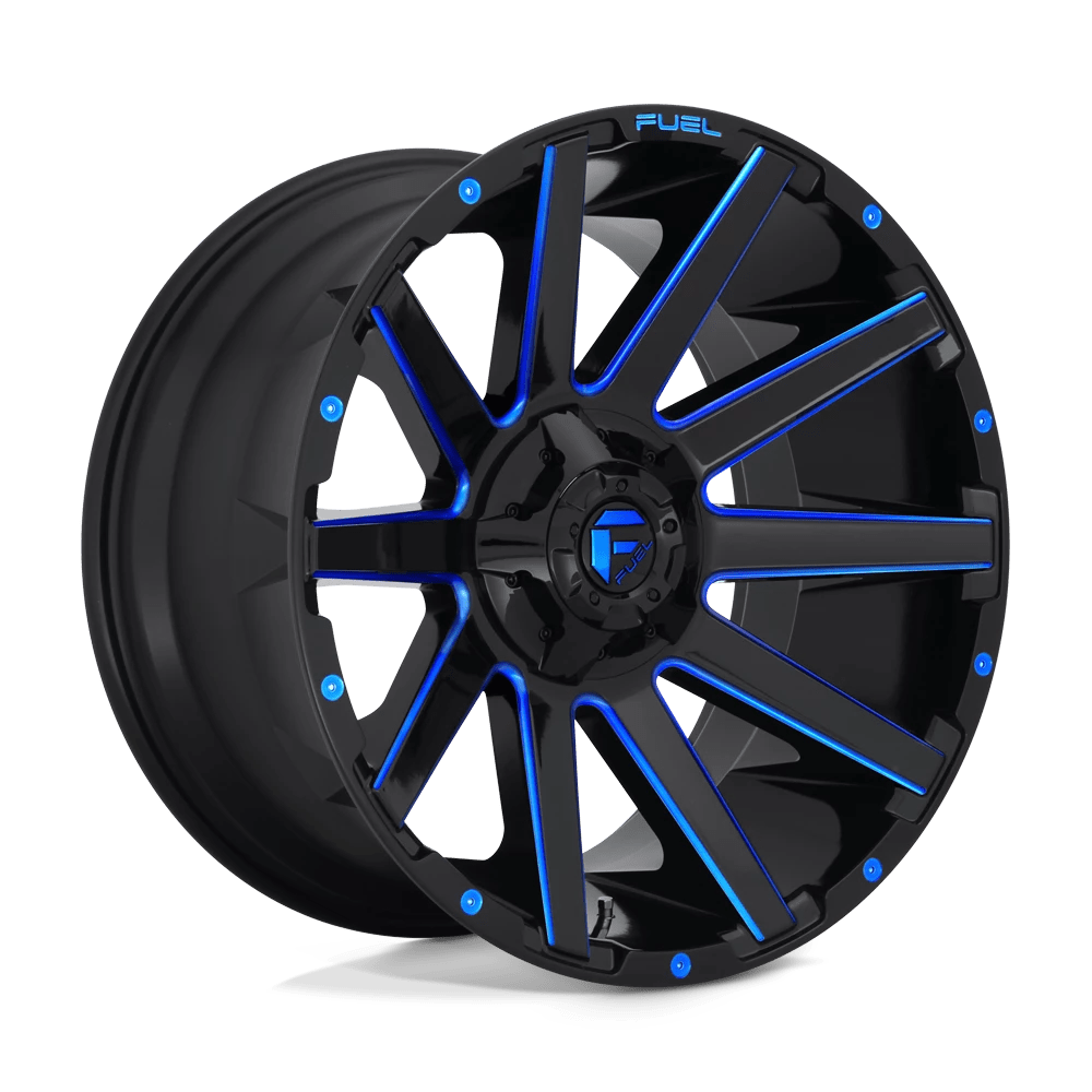 Fuel 1PC D644 CONTRA 24x12 -44 5x127/5x139.7/5x5.0/5.5 GLOSS BLACK BLUE TINTED CLEAR