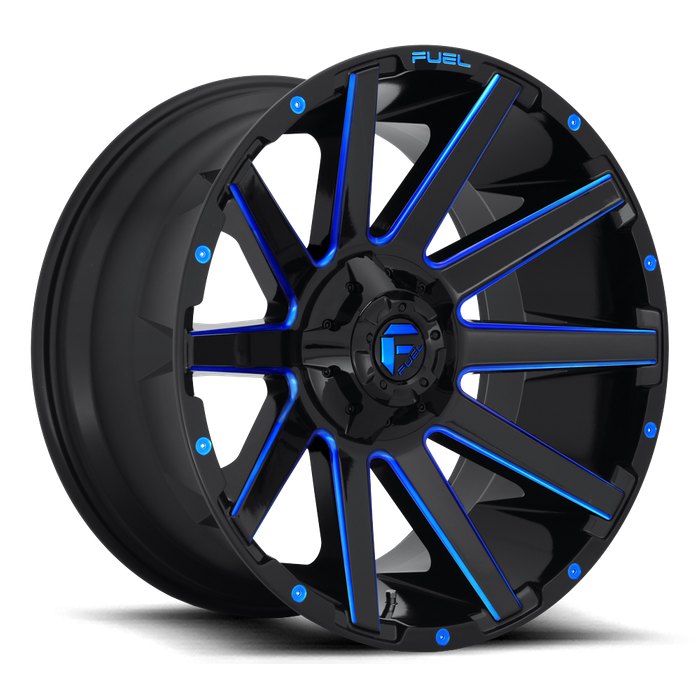 Fuel 1PC D644 CONTRA 22x10 -18 8x180/8x7.1 GLOSS BLACK BLUE TINTED CLEAR