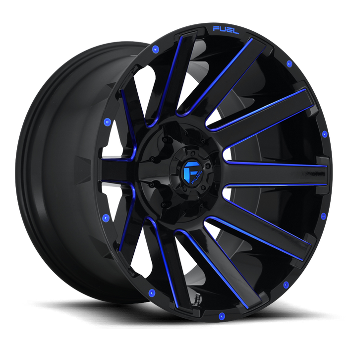 Fuel 1PC D644 CONTRA 22x12 -44 8x170/8x6.7 GLOSS BLACK BLUE TINTED CLEAR