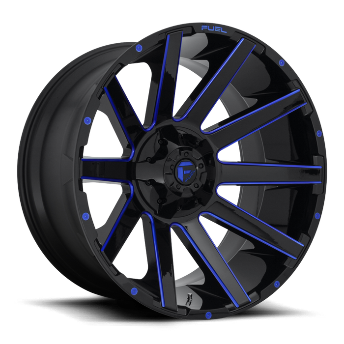 Fuel 1PC D644 CONTRA 24x14 -75 8x170/8x6.7 GLOSS BLACK BLUE TINTED CLEAR