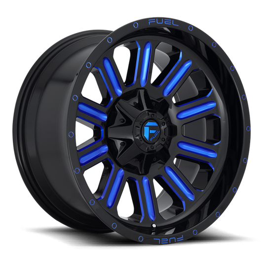 Fuel 1PC D646 HARDLINE 20x10 -19 6x135/6x139.7/6x135/5.5 GLOSS BLACK BLUE TINTED CLEAR