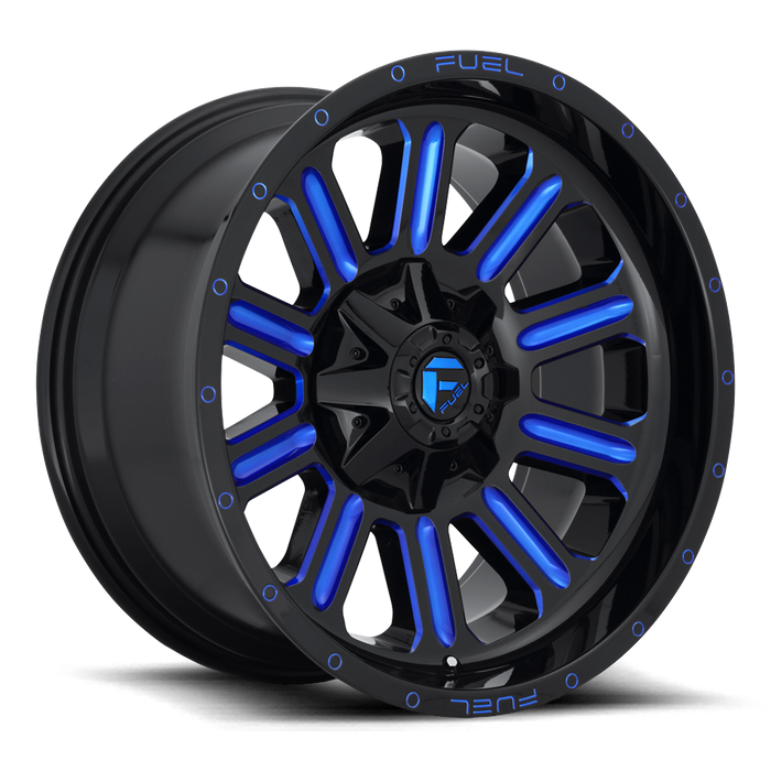 Fuel 1PC D646 HARDLINE 20x12 -44 8x170/8x6.7 GLOSS BLACK BLUE TINTED CLEAR