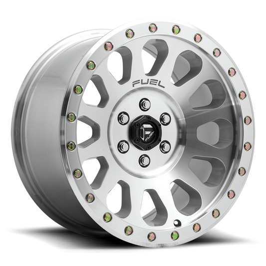 Fuel 1PC D647 VECTOR 17x8.5 -6 6x139.7/6x5.5 DIAMOND CUT MACHINED WITH CLEAR COAT WITH
