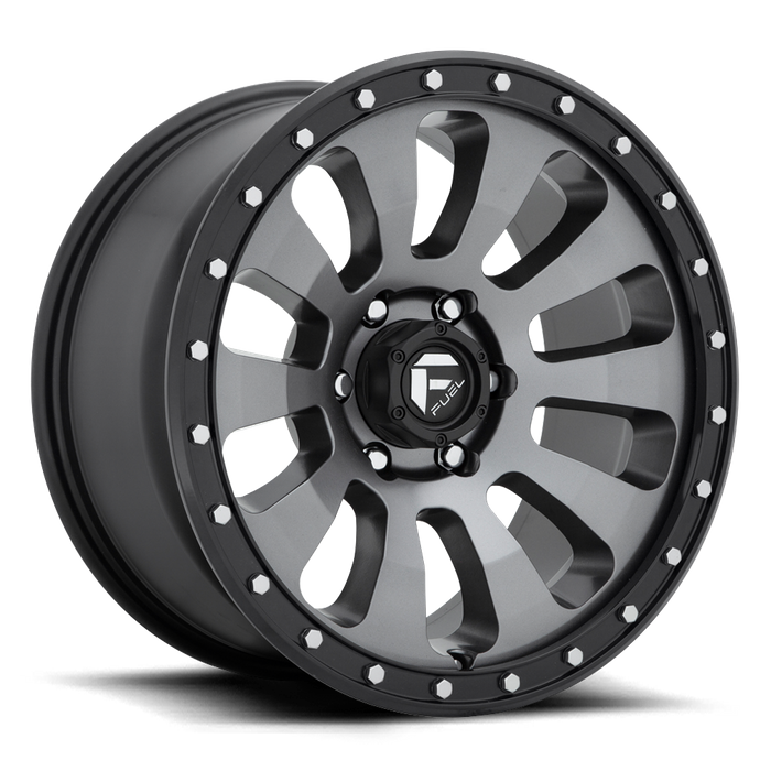 Fuel 1PC D648 TACTIC 17x9 -12 5x127/5x5.0 MATTE GUN METAL BLACK BEAD RING