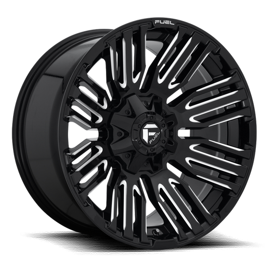 Fuel 1PC D649 SCHISM 20X10 -18 5X139.7/5X150/5X5.5/150 GLOSS BLACK MILLED