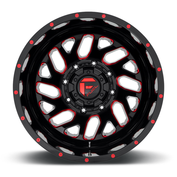 Fuel 1PC D656 TRITON 20X8.25 -221 8X210/8X210 GLOSS BLACK RED TINTED CLEAR
