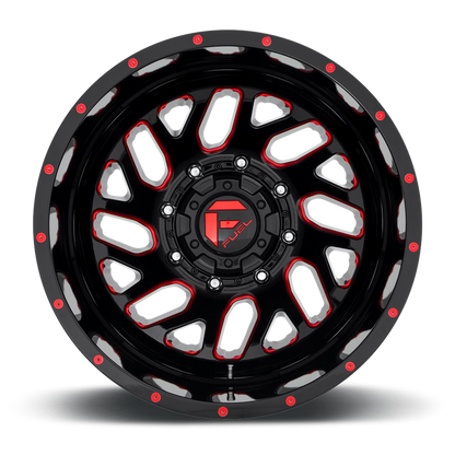 Fuel 1PC D656 TRITON 20X8.25 -221 8X210/8X210 GLOSS BLACK RED TINTED CLEAR