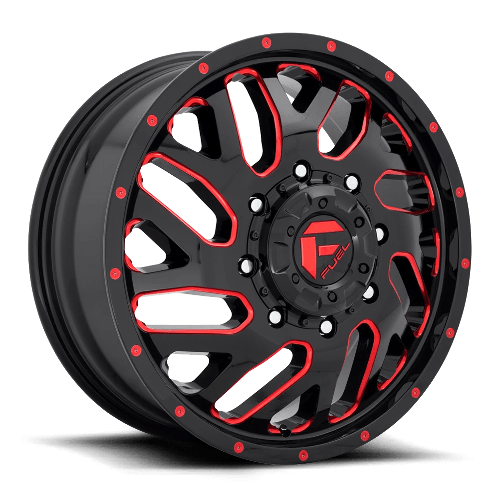 Fuel 1PC D656 TRITON 20X8.25 105 8X200/8X200 GLOSS BLACK RED TINTED CLEAR