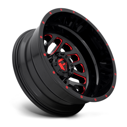Fuel 1PC D656 TRITON 20X8.25 -201 8X200/8X200 GLOSS BLACK RED TINTED CLEAR