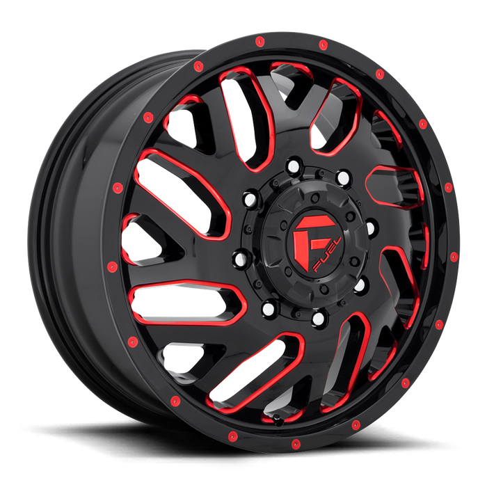 Fuel 1PC D656 TRITON 20X8.25 105 8X200/8X200 GLOSS BLACK RED TINTED CLEAR