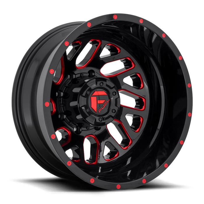 Fuel 1PC D656 TRITON 20X8.25 -240 8X165.1/8X6.5 GLOSS BLACK RED TINTED CLEAR