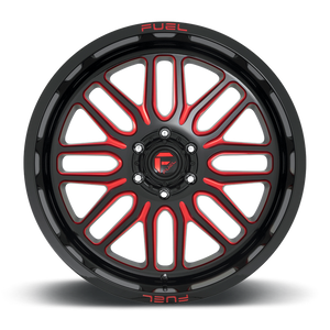 Fuel 1PC D663 IGNITE 20x10 -18 8x165.1/8x6.5 GLOSS BLACK RED TINTED CLEAR