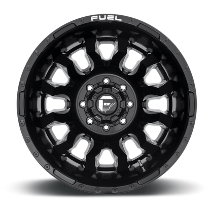 Fuel 1PC D673 BLITZ 20X8.25 -240 8X165.1/8X6.5 GLOSS BLACK MILLED