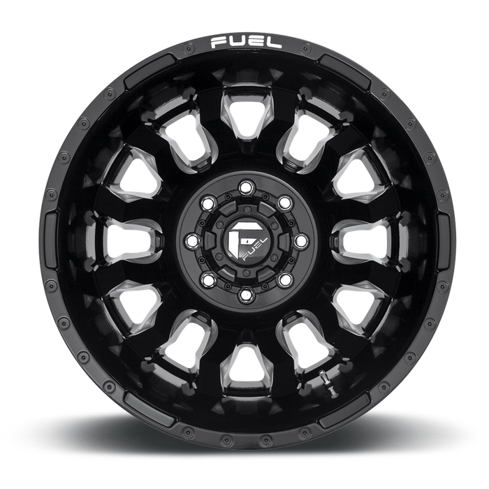 Fuel 1PC D673 BLITZ 20X8.25 -227 8X200/8X200 GLOSS BLACK MILLED