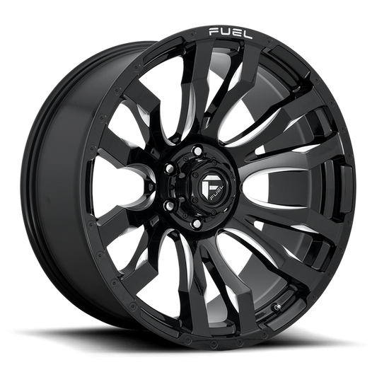 Fuel 1PC D673 BLITZ 22x10 -18 8x165.1/8x6.5 GLOSS BLACK MILLED
