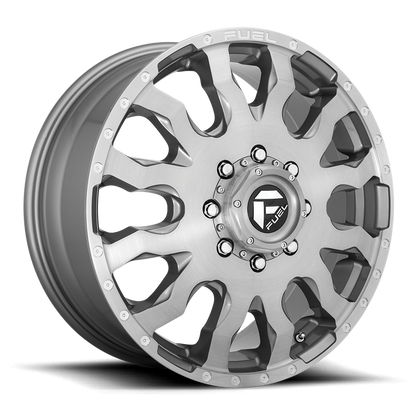 Fuel 1PC D693 BLITZ 20x8.25 105 8x200/8x200 BRUSHED GUN METAL TINTED CLEAR