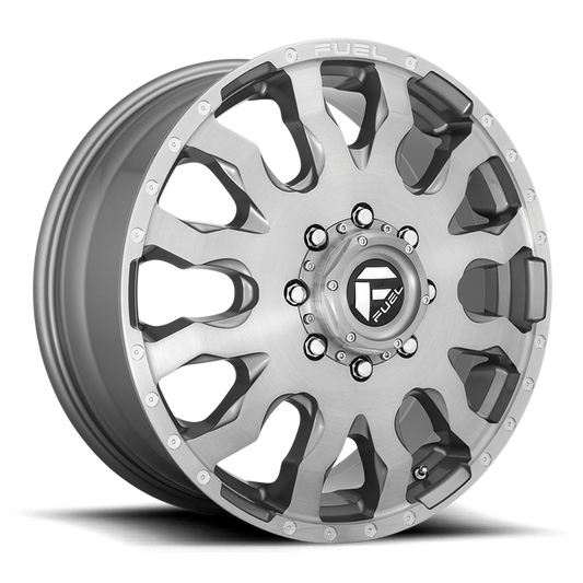 Fuel 1PC D693 BLITZ 20x8.25 105 8x200/8x200 BRUSHED GUN METAL TINTED CLEAR