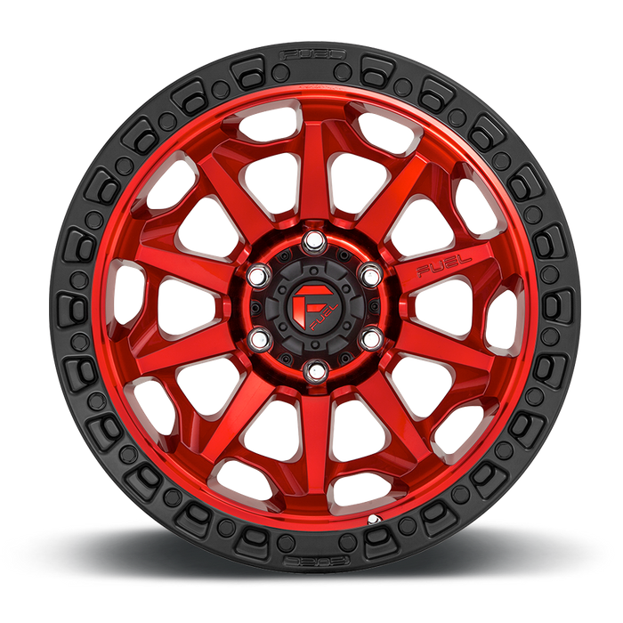 Fuel 1PC D695 COVERT 20x9 20 8x180/8x7.1 CANDY RED BLACK BEAD RING