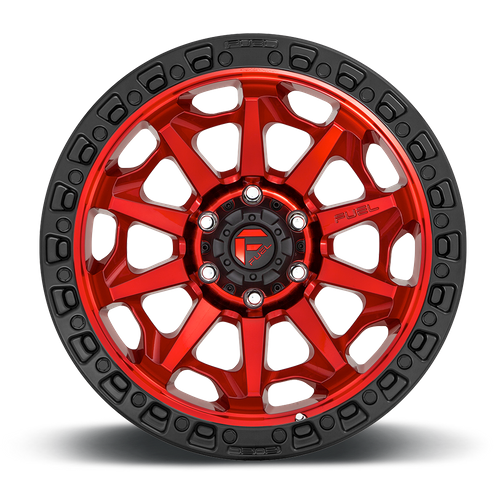 Fuel 1PC D695 COVERT 18X9 -12 8X165.1 CANDY RED BLACK BEAD RING