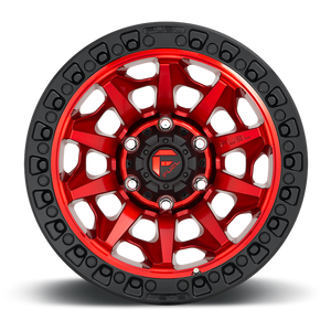 Fuel 1PC D695 COVERT 17x9 1 5x127/5x5.0 CANDY RED BLACK BEAD RING