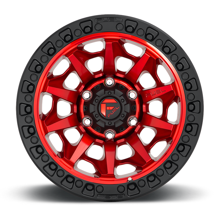 Fuel 1PC D695 COVERT 17x9 1 6x139.7/6x5.5 CANDY RED BLACK BEAD RING