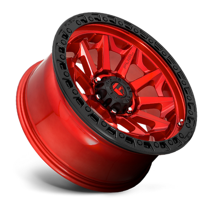 Fuel 1PC D695 COVERT 18X9 -12 8X170/8X6.7 CANDY RED BLACK BEAD RING