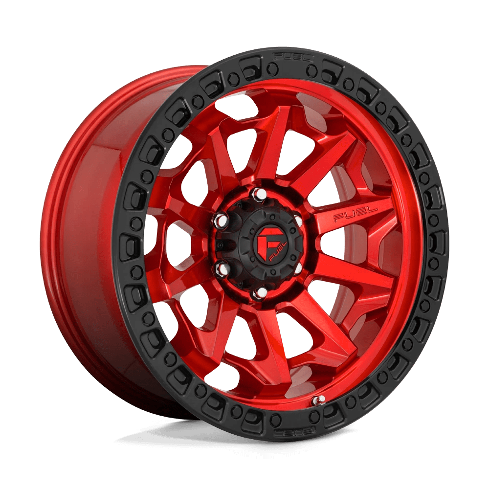 Fuel 1PC D695 COVERT 20x9 20 5x127/5x5.0 CANDY RED BLACK BEAD RING