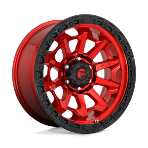Fuel 1PC D695 COVERT 18x9 -12 5x127/5x5.0 CANDY RED BLACK BEAD RING