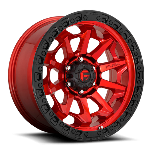 Fuel 1PC D695 COVERT 20x10 -18 8x165.1/8x6.5 CANDY RED BLACK BEAD RING