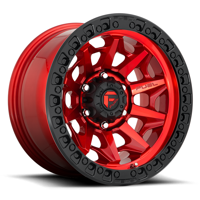 Fuel 1PC D695 COVERT 17x9 -12 6x135/6X5.3 CANDY RED BLACK BEAD RING