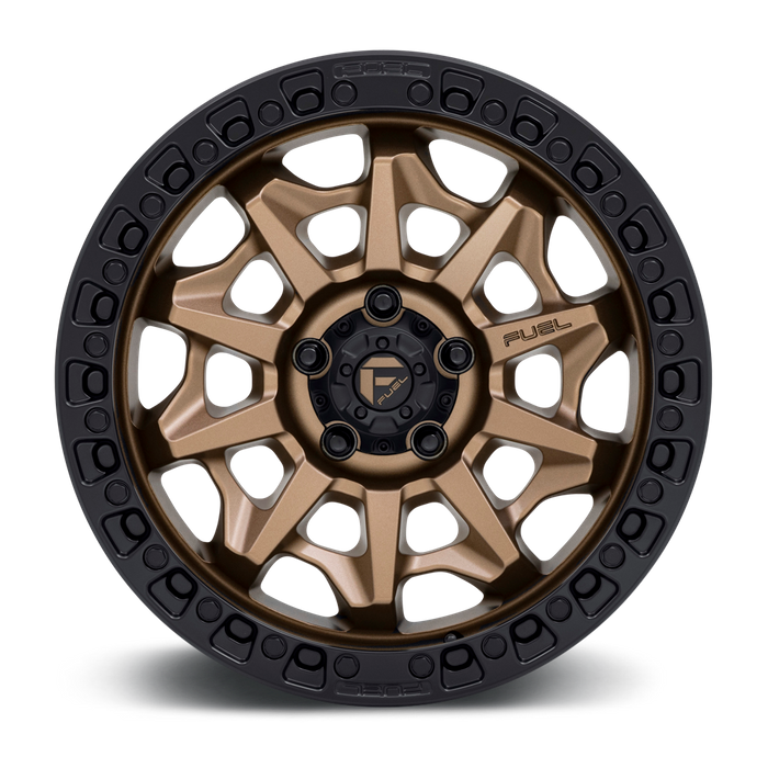 Fuel 1PC D696 COVERT 18X9 -12 8X170/8X6.7 MATTE BRONZE BLACK BEAD RING