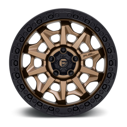 Fuel 1PC D696 COVERT 18x9 1 6x135/6X5.3 MATTE BRONZE BLACK BEAD RING