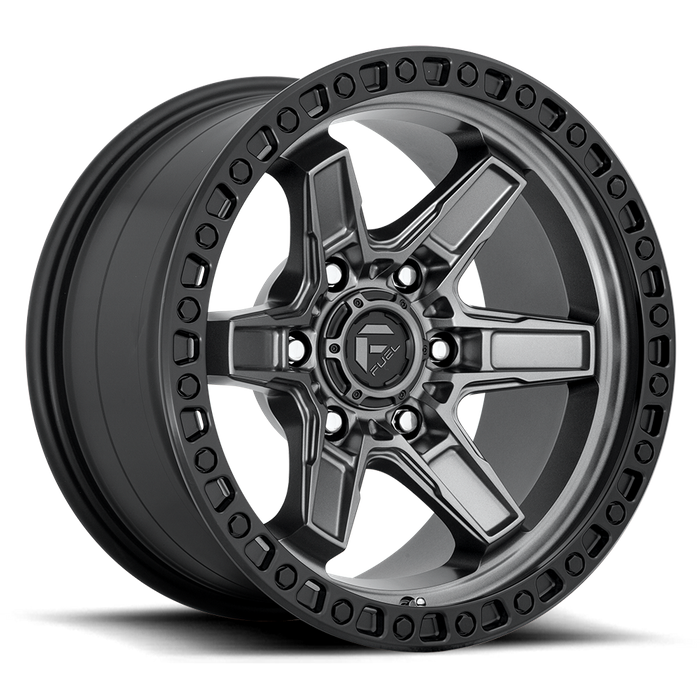 Fuel 1PC D698 KICKER 20x9 1 6x139.7/6x5.5 MATTE GUN METAL BLACK BEAD RING