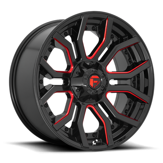 Fuel 1PC D712 RAGE 20x9 1 5x127/5x139.7/5x5.0/5.5 GLOSS BLACK RED TINTED CLEAR