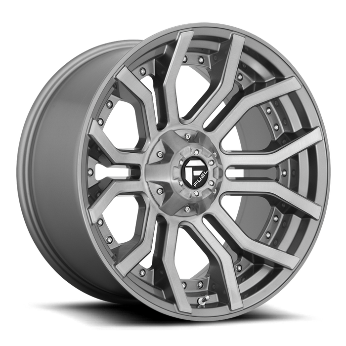 Fuel 1PC D713 RAGE PLATINUM 20x10 -18 8x180/8x7.1 BRUSHED GUN METAL TINTED CLEAR